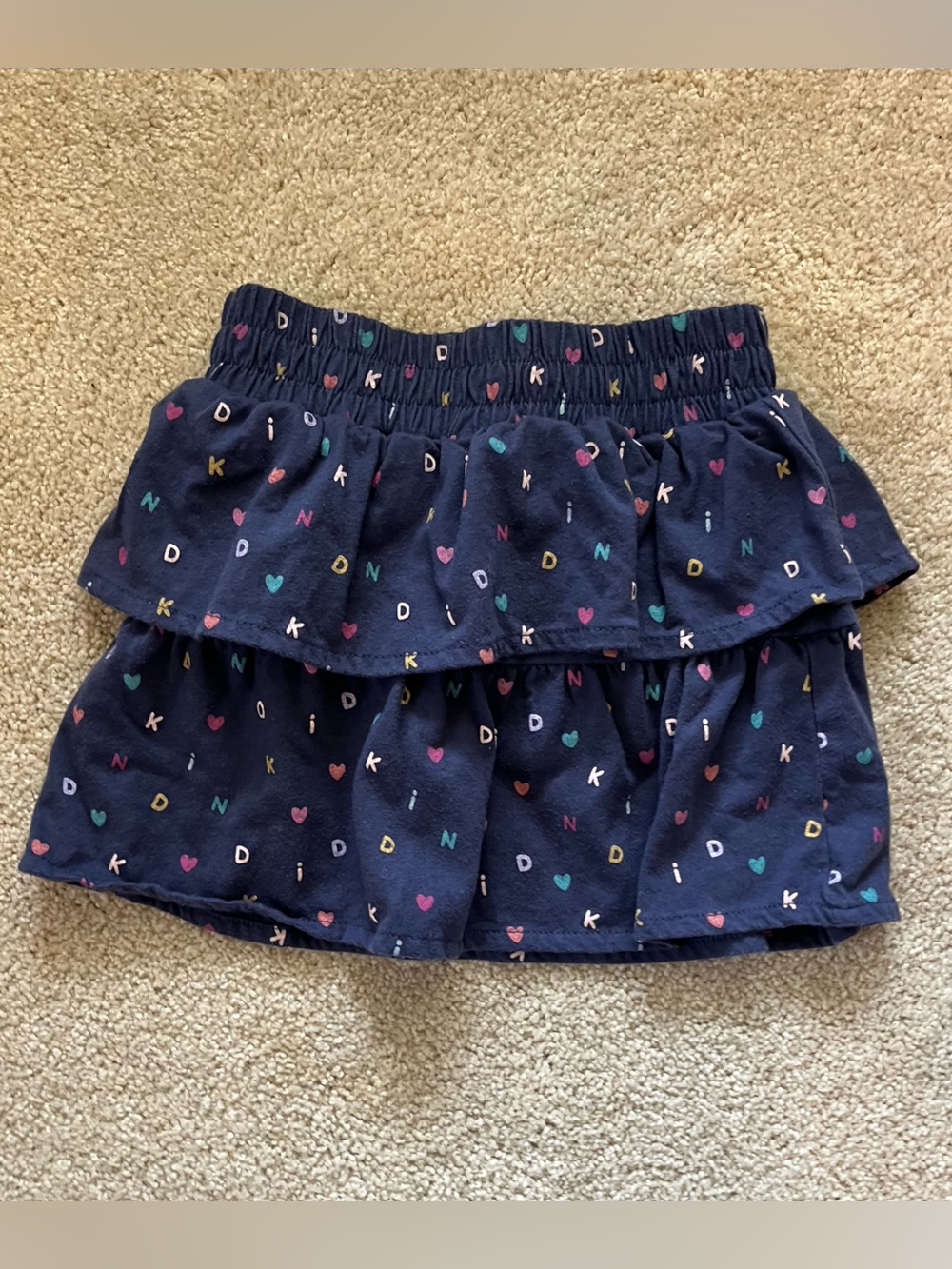 Garanimals Girls Navy Layered Skirt Pair with Multicolor Print - Picture 2 of 7